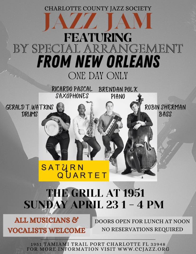 A poster for the saturn quartet featuring a special arrangement from new orleans.